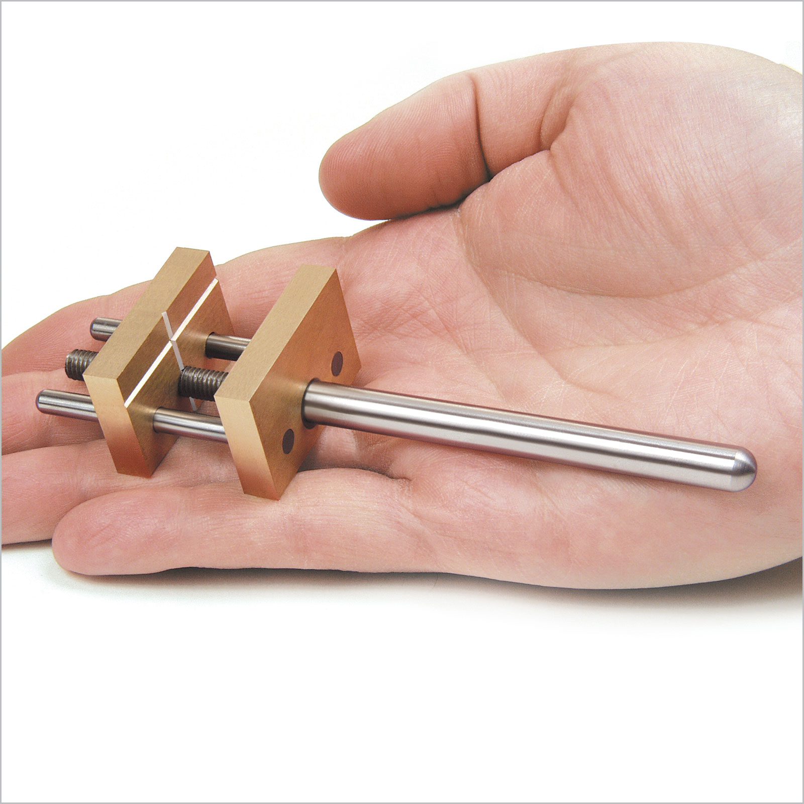 Brass Mini Vise Inch Capacity Jaws Aligned With Metal Guide Pins